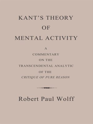 cover image of Kant's Theory of Mental Activity